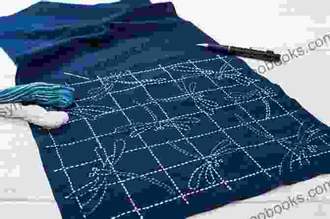 A Close Up Image Of A Piece Of Sashiko Embroidery, Showcasing The Intricate Patterns Created By The Running Stitch Technique. Sashiko Embroidery Art: Sashiko Embroidery Tutorial