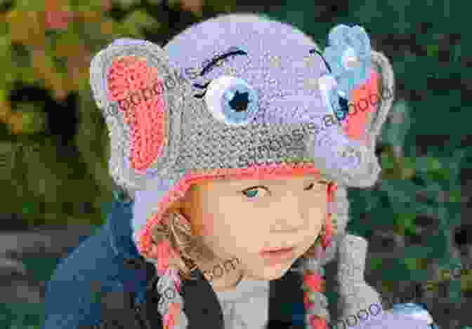 A Crocheted Elephant Hat With Big Ears And A Long Trunk Into The Wild Volume 2: 10 Animal Dinosaur Monster Crochet Hat Patterns