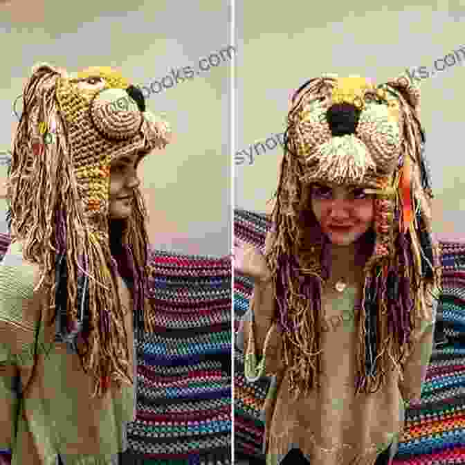 A Crocheted Lion Hat With A Majestic Mane And A Cheerful Expression Into The Wild Volume 2: 10 Animal Dinosaur Monster Crochet Hat Patterns