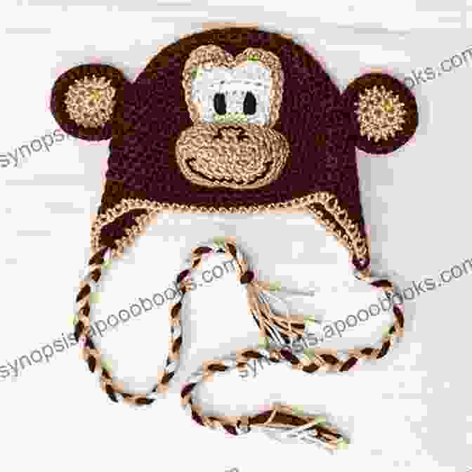 A Crocheted Monkey Hat With A Playful Expression And A Long Tail Into The Wild Volume 2: 10 Animal Dinosaur Monster Crochet Hat Patterns