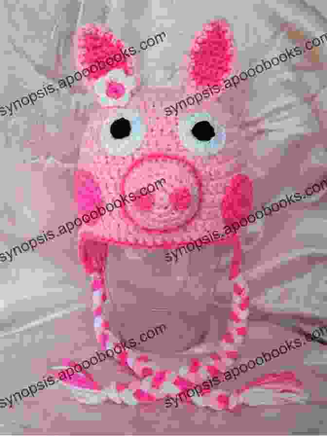 A Crocheted Pig Hat With Pink Cheeks And A Curly Tail Into The Wild Volume 2: 10 Animal Dinosaur Monster Crochet Hat Patterns