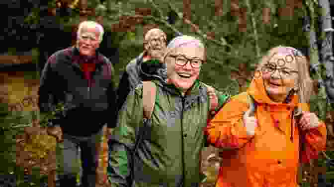 A Group Of Senior Backpackers Hiking Through A Forest. Never Too Old To Backpack: A 364 Mile Walk Through Wales