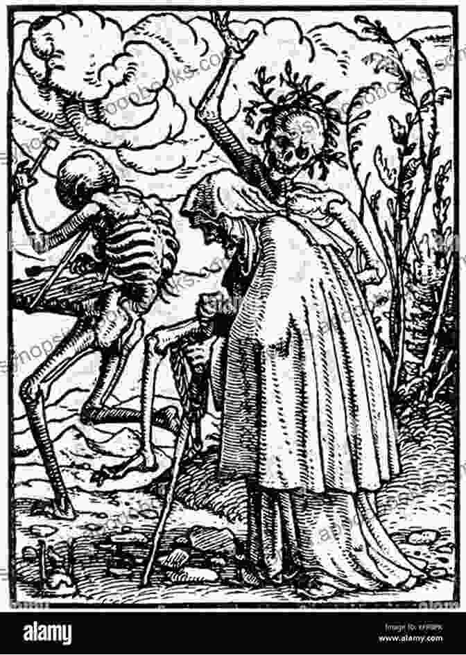 A Woodcut From The Dance Of Death By Hans Holbein The Younger, Depicting Death Dancing With A Bishop Pattern Sources Of Scriptural Subjects In Tudor And Stuart Embroideries