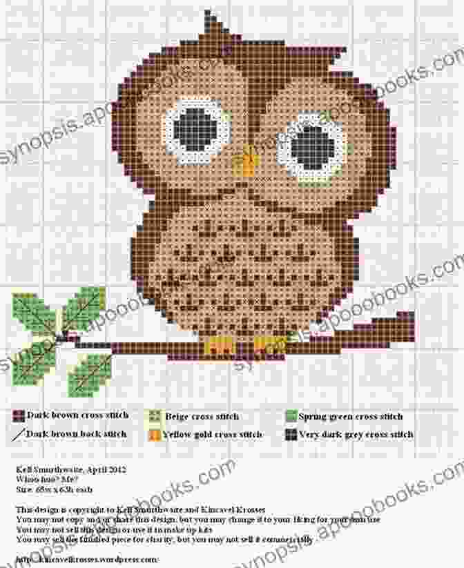 Close Up Of Cross Stitch Owl Pattern Showcasing The Intricate Stitching And Textured Feathers Cross Stitch Pattern: Owl: Counted Cross Stitch