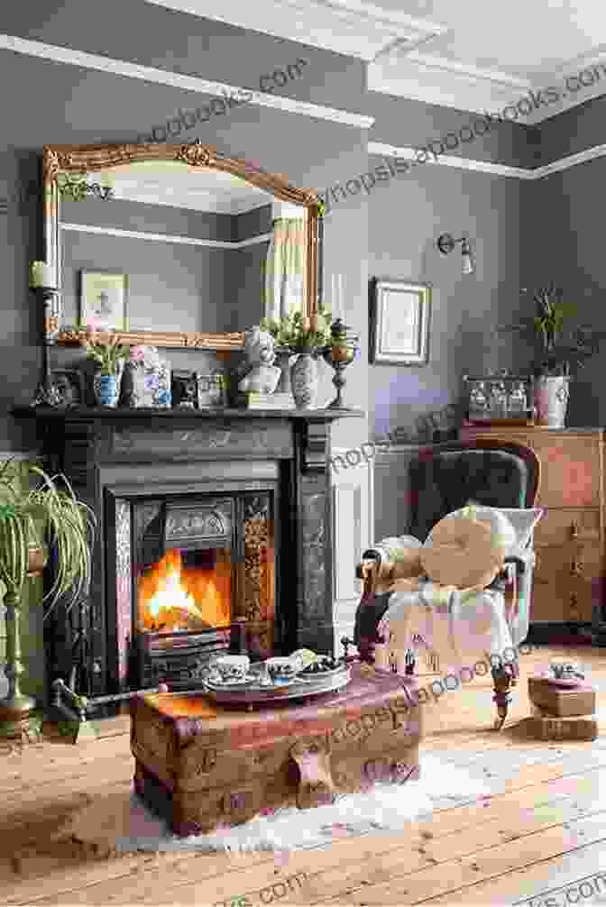 Cozy Living Room With Fireplace And Victorian Furnishings The Seahorse Cottage (Cape May 5)