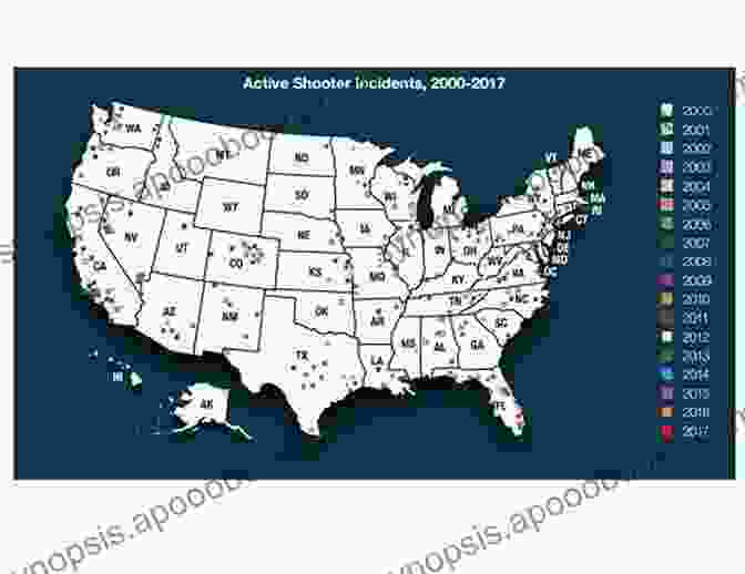 Map Of The United States Showing The Locations Of Active Shooter Incidents From 2000 To 2024 A Study Of Active Shooter Incidents In The United States Between 2000 And 2024