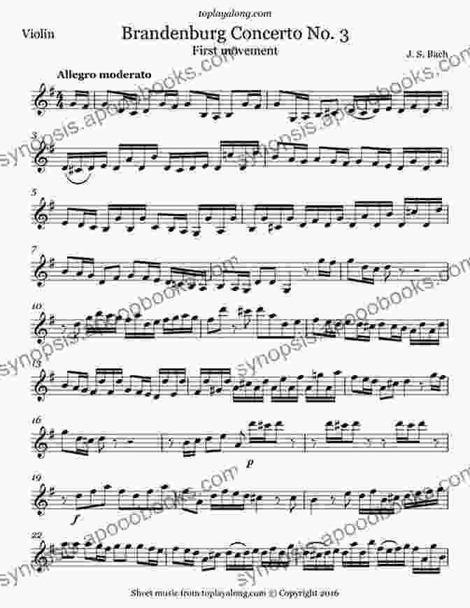 Sheet Music For Bach's Brandenburg Concerto No. 6, 1st Movement Violin Duet Classics Made Playable