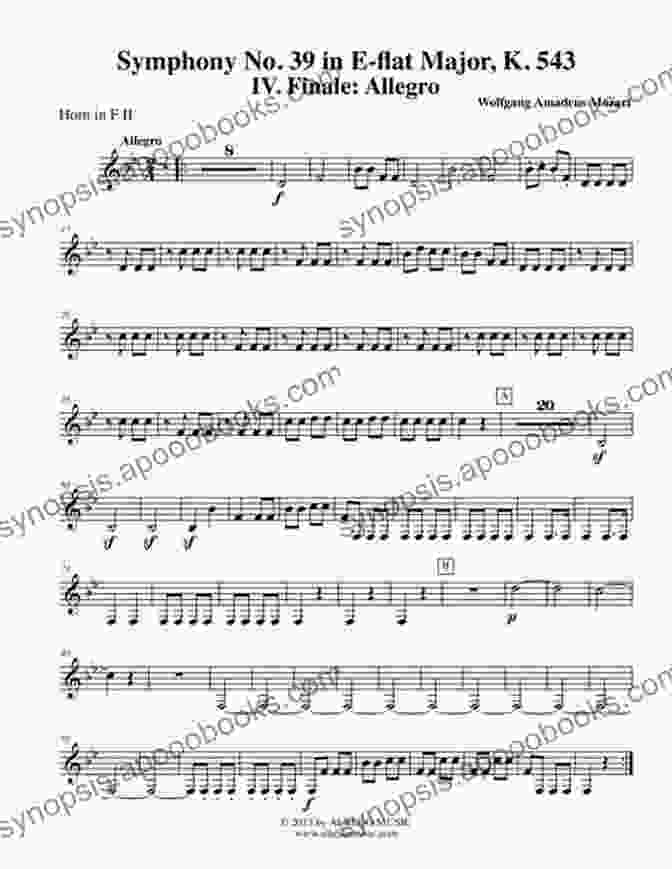 Sheet Music For Mozart's Symphony No. 39, 2nd Movement Violin Duet Classics Made Playable