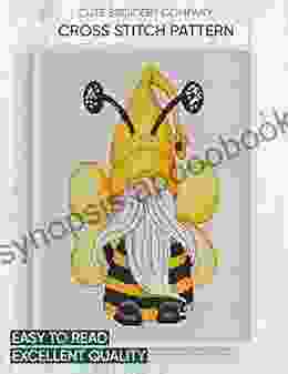 Cross stitch pattern: Gnome bee: Counted cross stitch