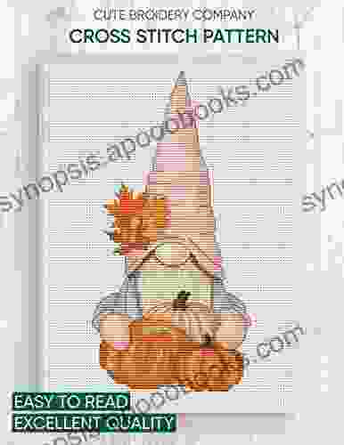 Cross Stitch Pattern: Fall Gnome With Pumpkins: Counted Cross Stitch