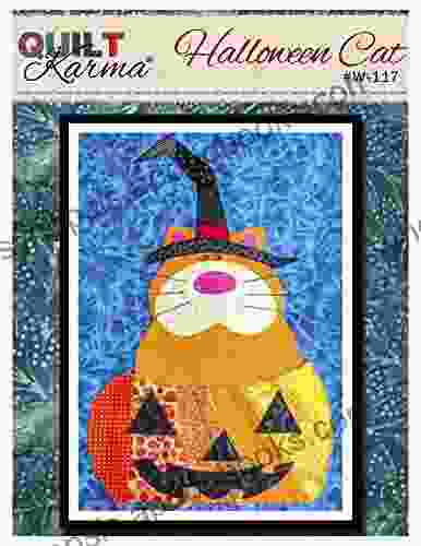 Halloween Cat Quilt Karma Pattern: Paper Strip Piecing Raw Edged Applique