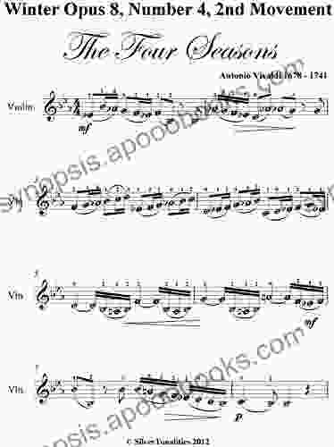 Winter Opus 8 Number 4 2nd Movement The Four Seasons Easy Violin Sheet Music